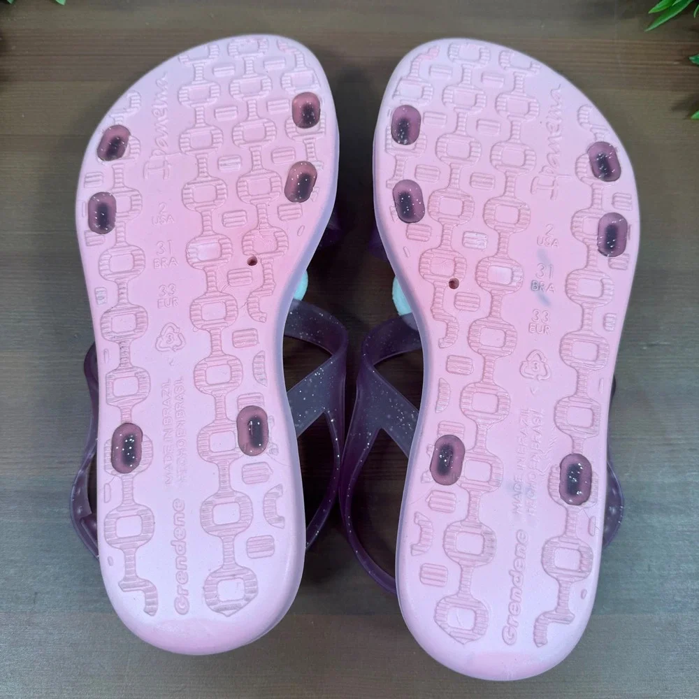 Ipanema Girls Disney Lilo & Stitch Pink Glitter Jelly Sandals Size 2